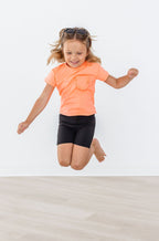 Neon Coral Ruffle Pocket Tee by Mila & Rose ®