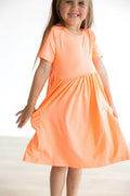 Neon Coral S/S Pocket Twirl Dress by Mila & Rose ®