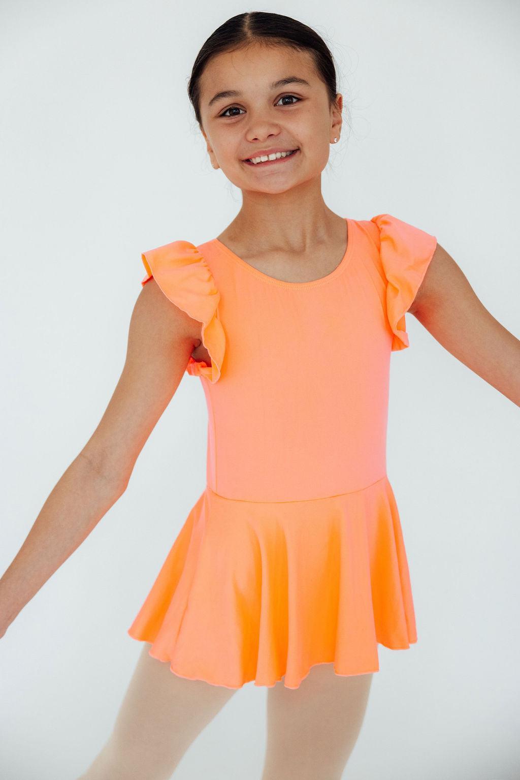 Neon Coral S/S Twirl Leotard by Mila & Rose ®
