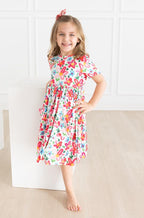 Neon Floral S/S Pocket Twirl Dress by Mila & Rose ®