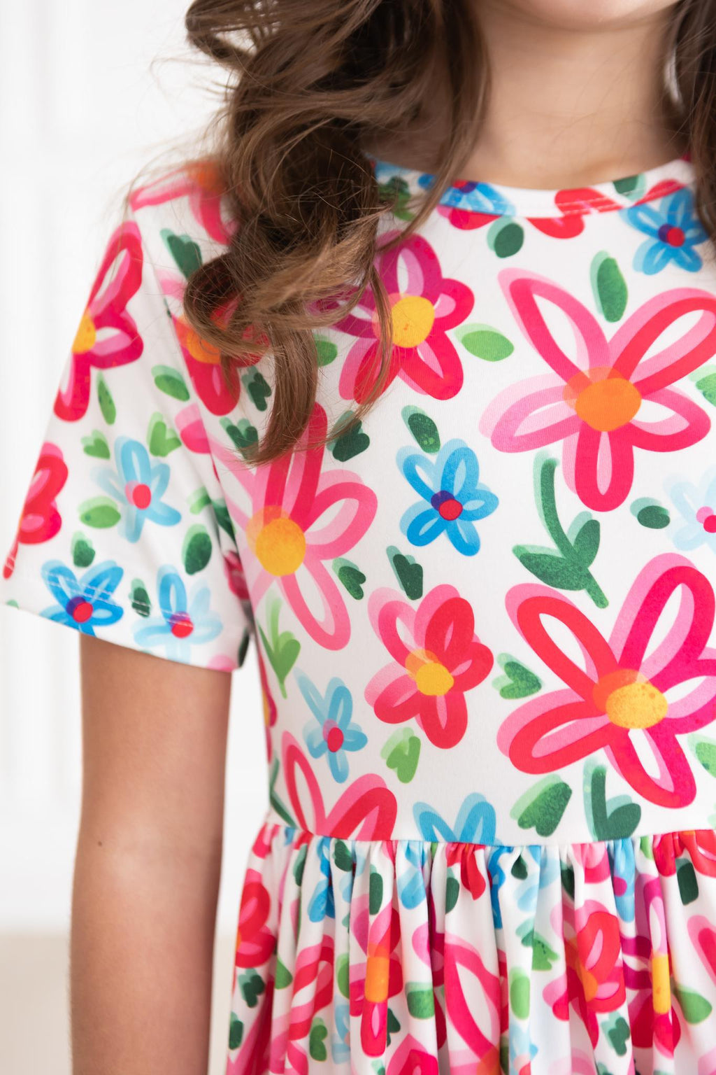 Neon Floral S/S Pocket Twirl Dress by Mila & Rose ®