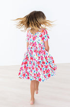 Neon Floral S/S Pocket Twirl Dress by Mila & Rose ®