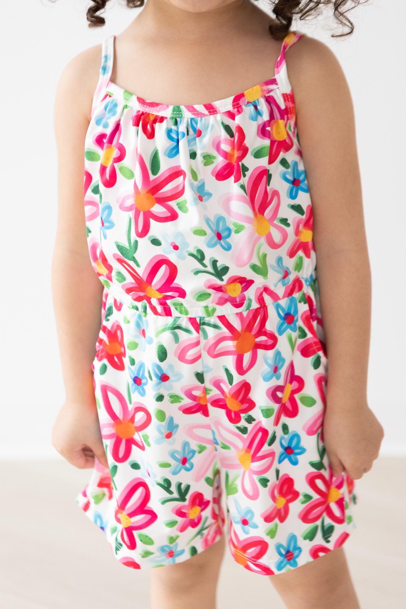 Neon Floral Strappy Play Romper by Mila & Rose ®