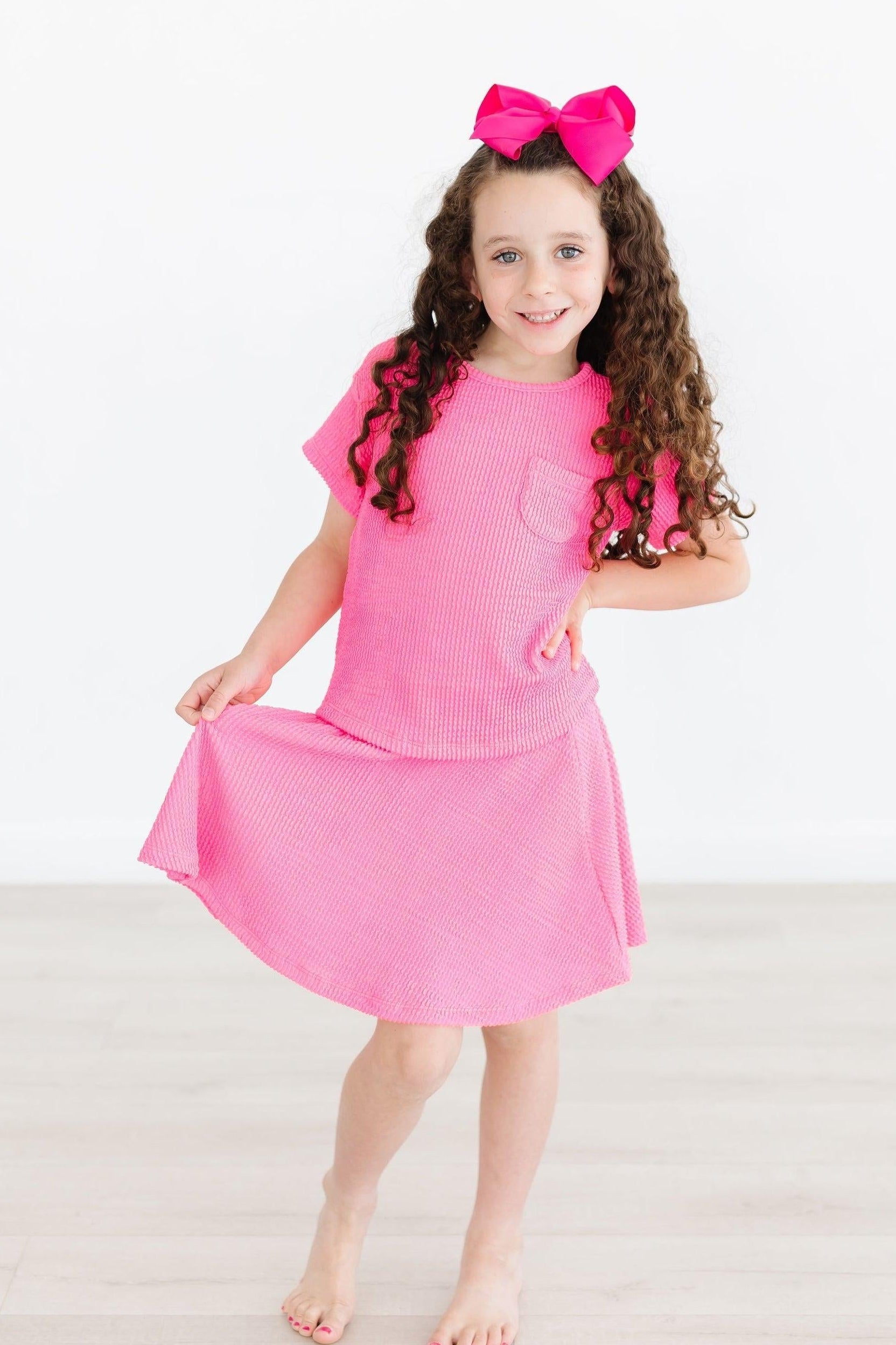 Neon Pink Scrunchy Twirl Skort by Mila & Rose ®