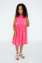Neon Pink Tank Pocket Twirl Dress by Mila & Rose ®