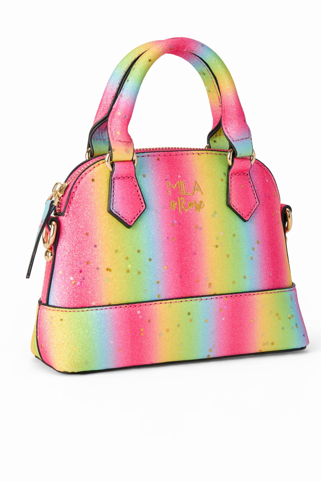 Neon Rainbow Glitter Girl's Crossbody Purse by Mila & Rose ®