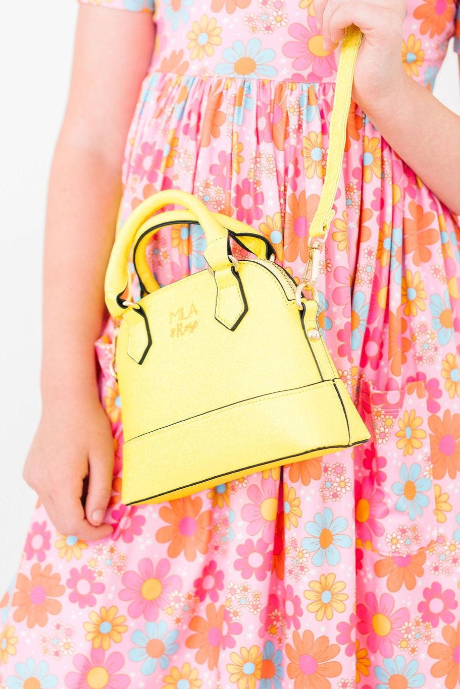 Neon Yellow Glitter Girl's Crossbody Purse by Mila & Rose ®