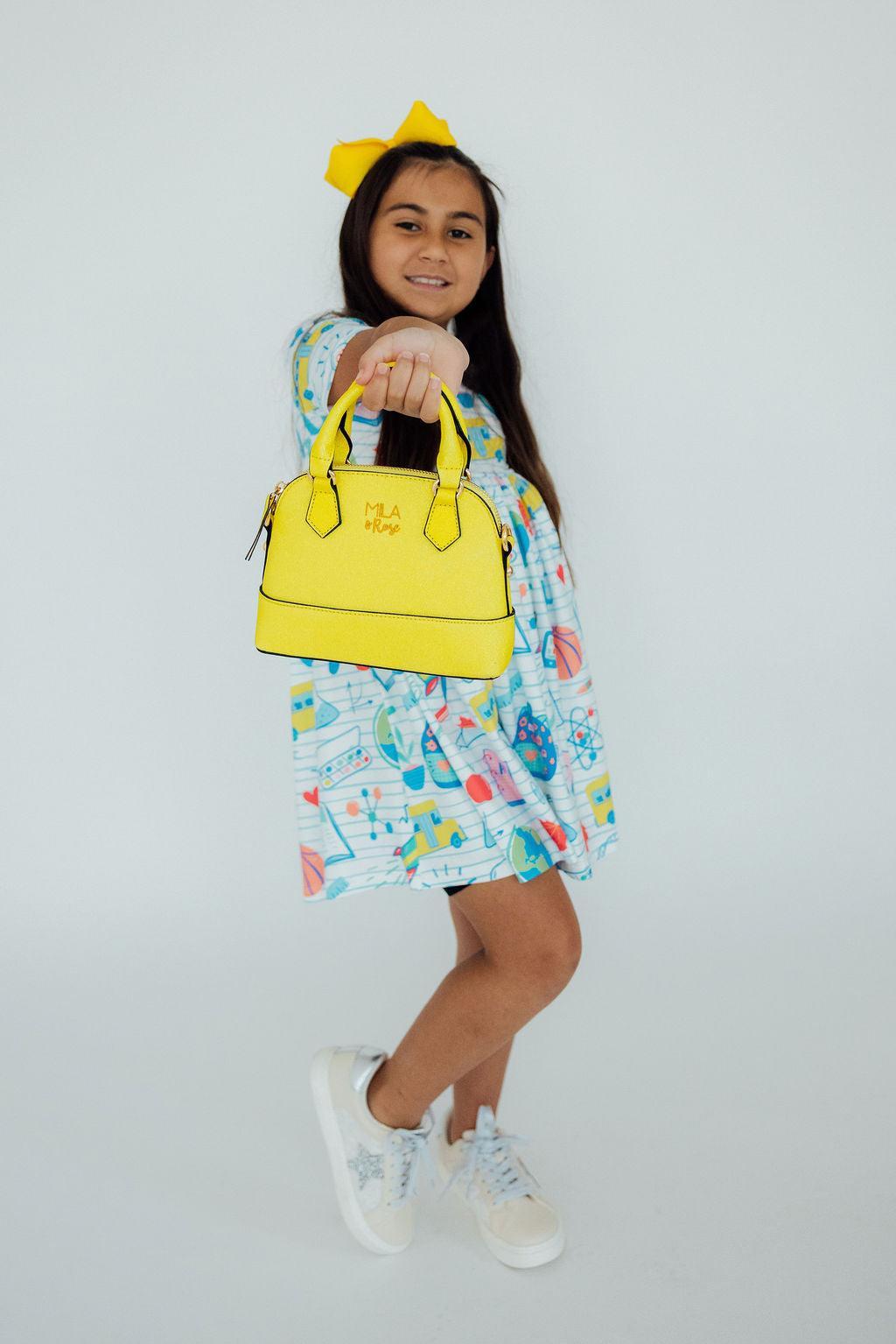 Neon Yellow Glitter Girl's Crossbody Purse by Mila & Rose ®
