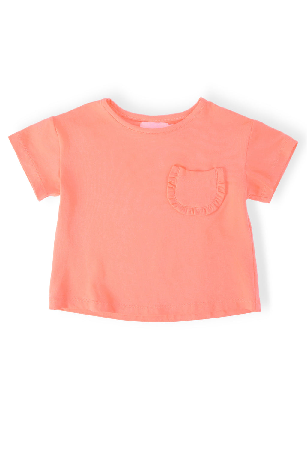 Neon Coral Ruffle Pocket Tee by Mila & Rose ®