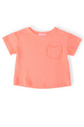 Neon Coral Ruffle Pocket Tee by Mila & Rose ®