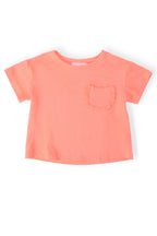 Neon Coral Ruffle Pocket Tee by Mila & Rose ®