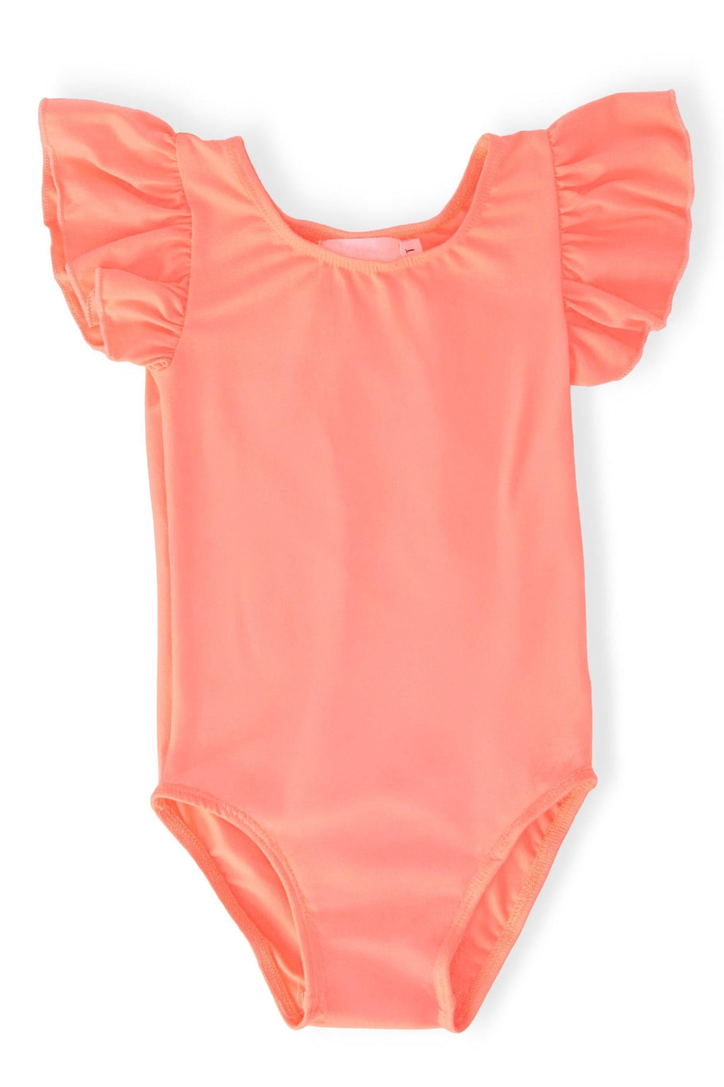Neon Coral S/S Flutter Sleeve Leotard by Mila & Rose ®