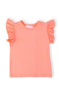Neon Coral S/S Ruffle Tee by Mila & Rose ®