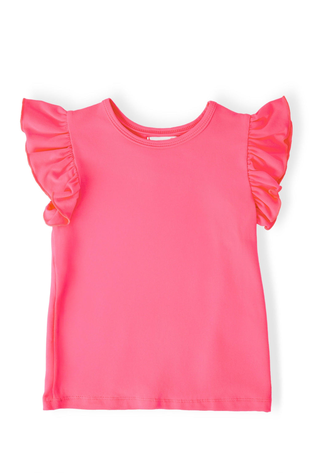 Neon Pink S/S Ruffle Tee by Mila & Rose ®