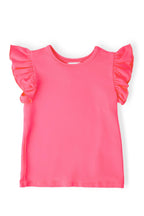 Neon Pink S/S Ruffle Tee by Mila & Rose ®