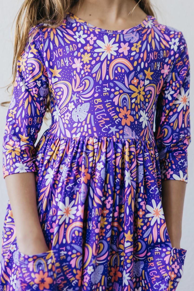 No Bad Days 3/4 Sleeve Pocket Twirl Dress by Mila & Rose ®