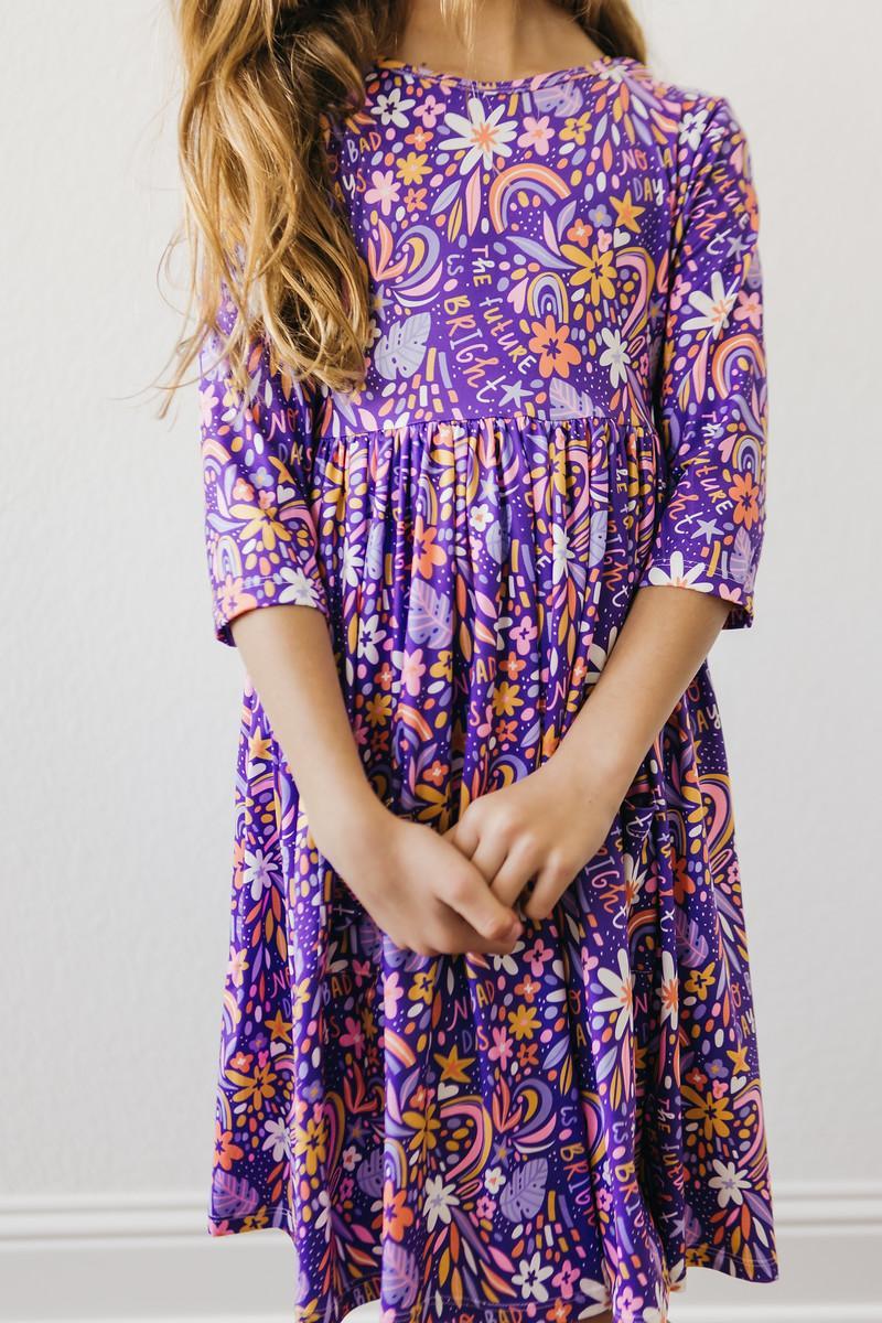 No Bad Days 3/4 Sleeve Pocket Twirl Dress by Mila & Rose ®