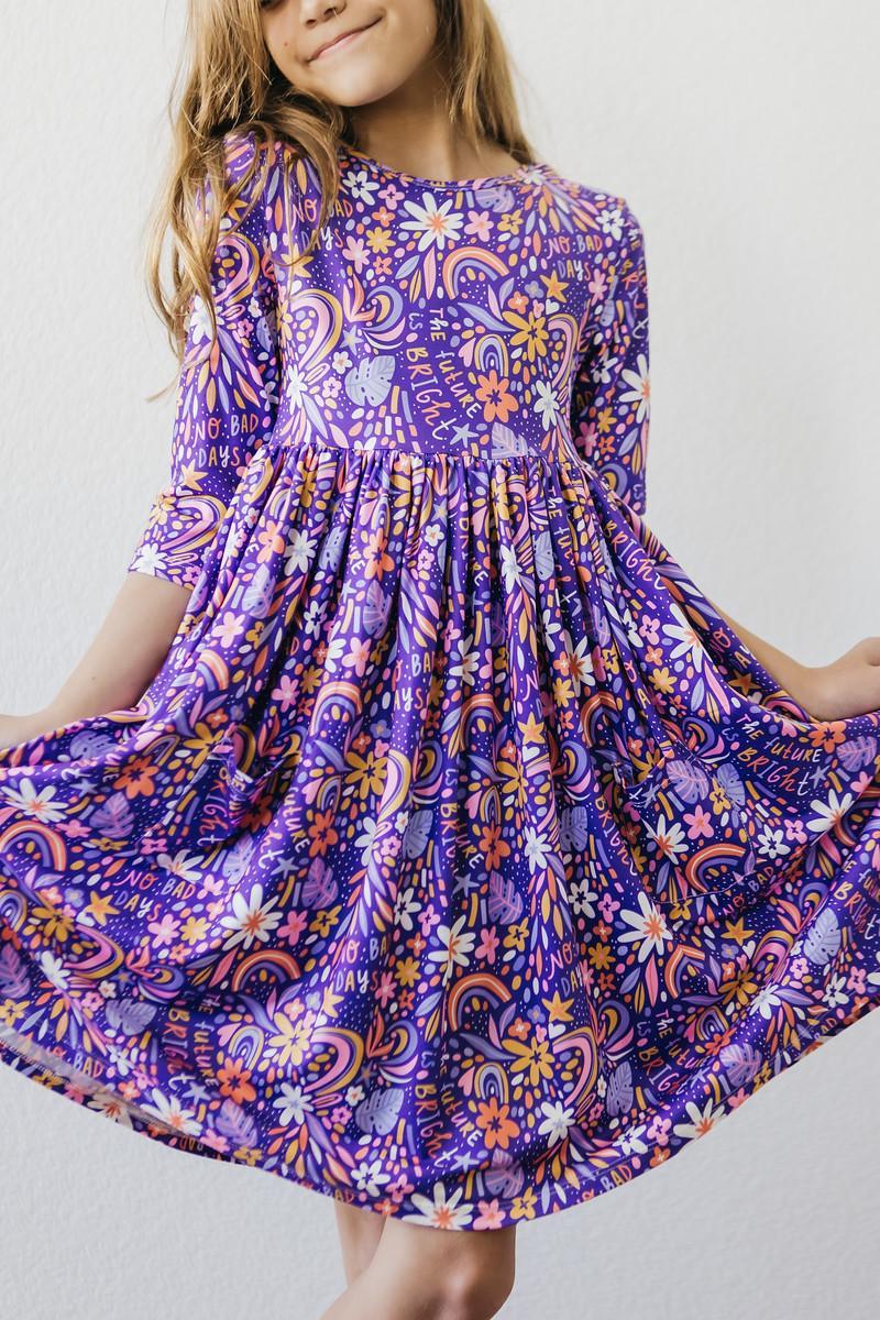 No Bad Days 3/4 Sleeve Pocket Twirl Dress by Mila & Rose ®