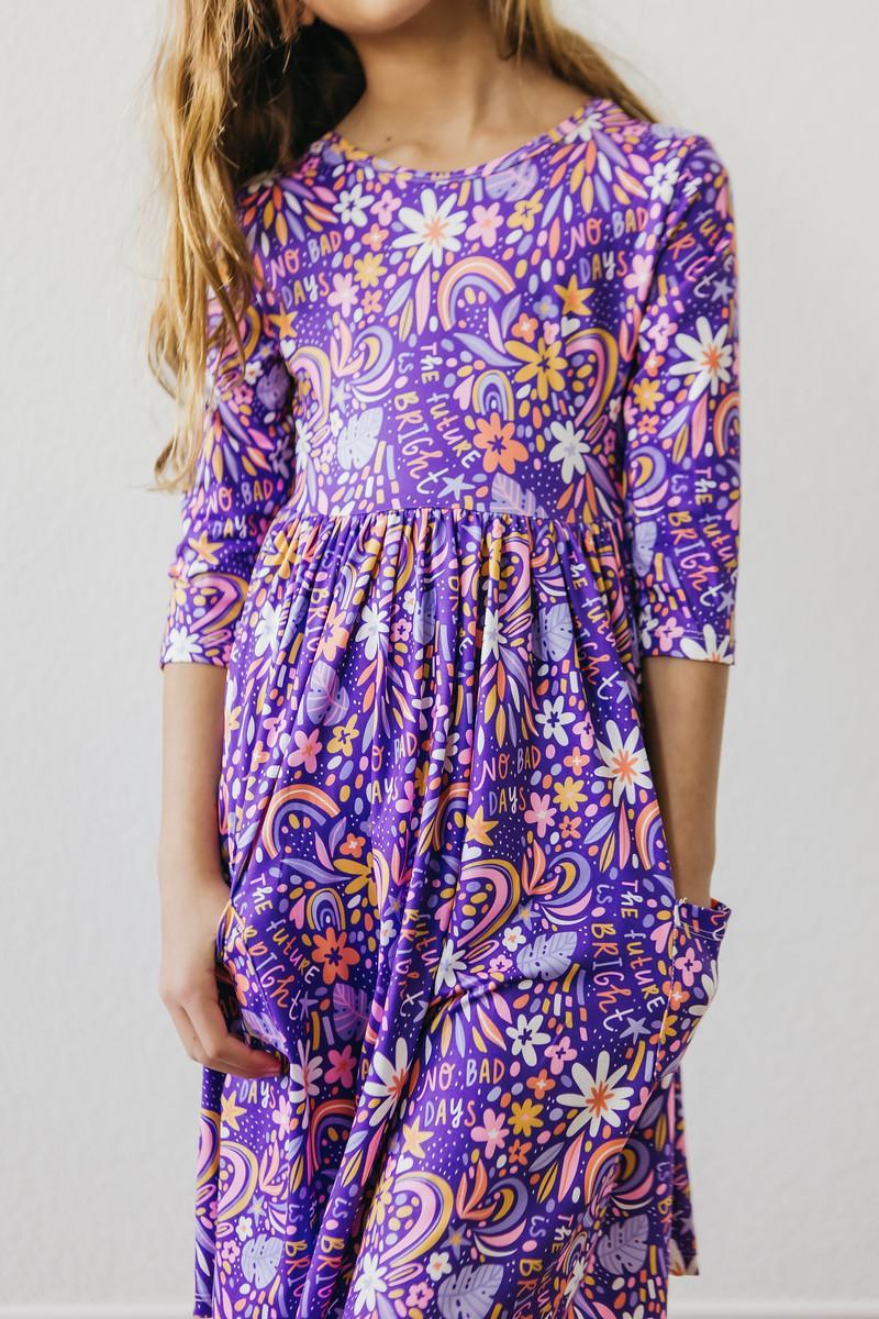 No Bad Days 3/4 Sleeve Pocket Twirl Dress by Mila & Rose ®