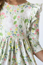 No Bunny Like You 3/4 Sleeve Ruffle Twirl Dress by Mila & Rose ®