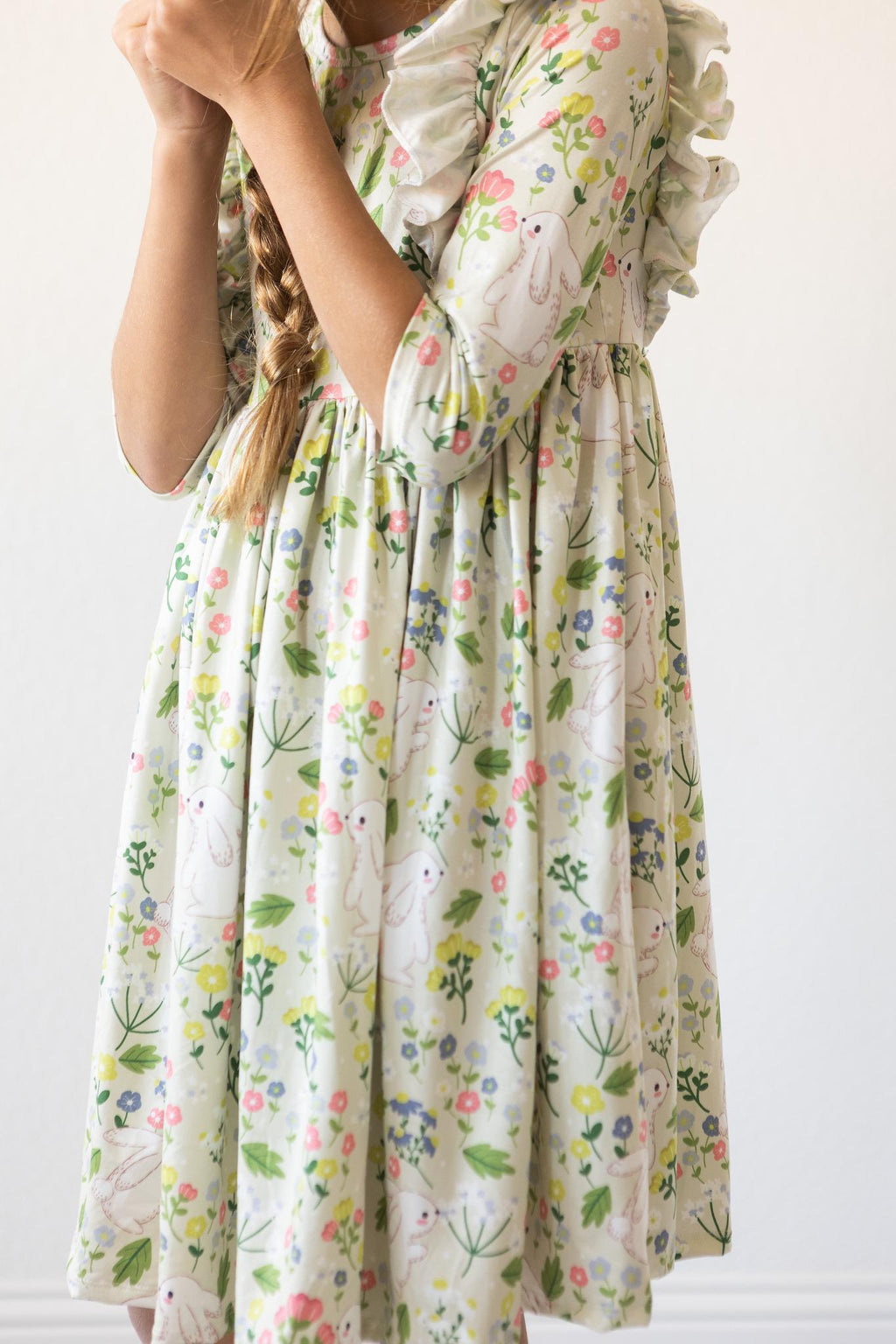No Bunny Like You 3/4 Sleeve Ruffle Twirl Dress by Mila & Rose ®