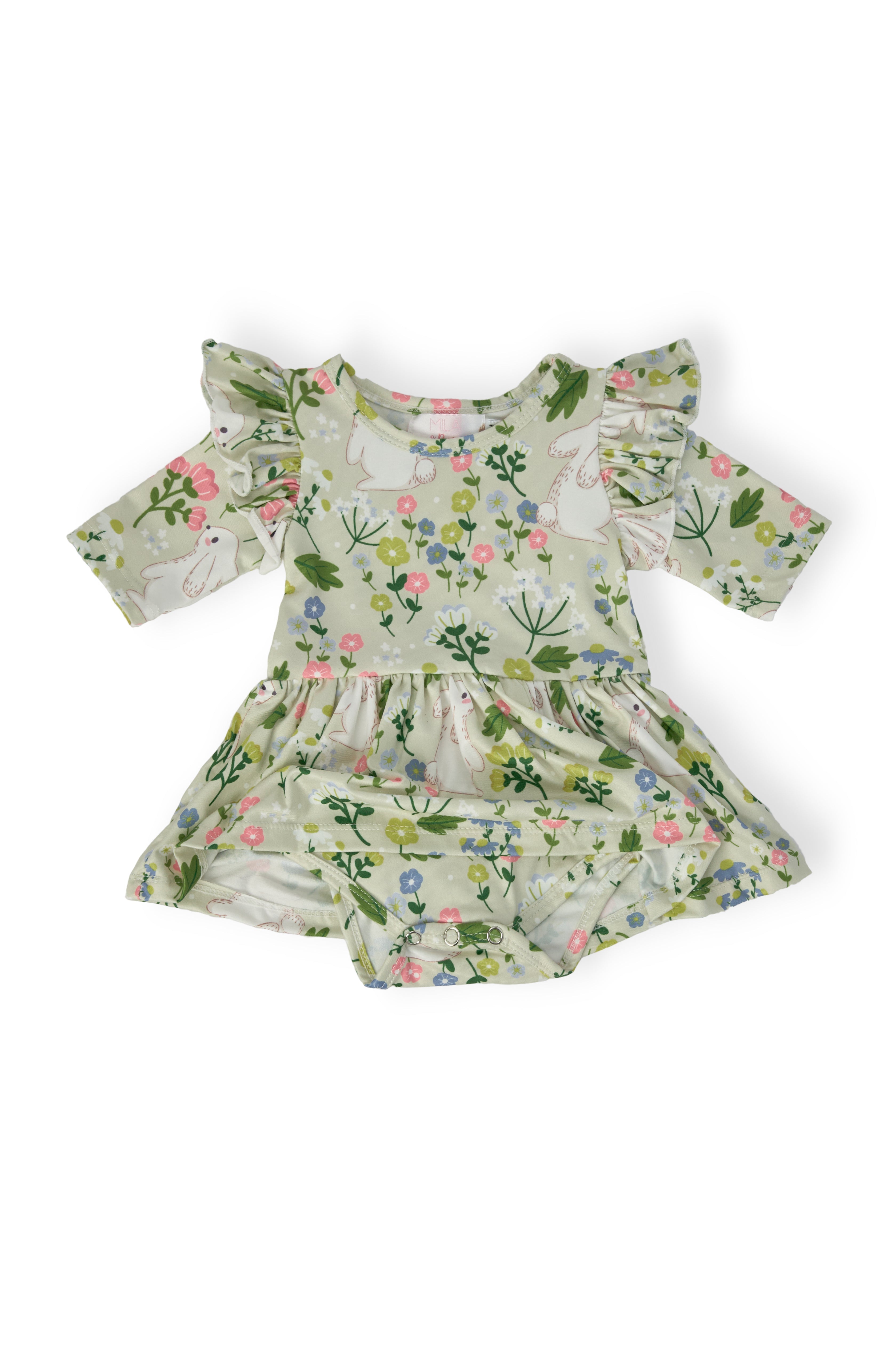 No Bunny Like You 3/4 Sleeve Flutter Twirl Bodysuit by Mila & Rose ®