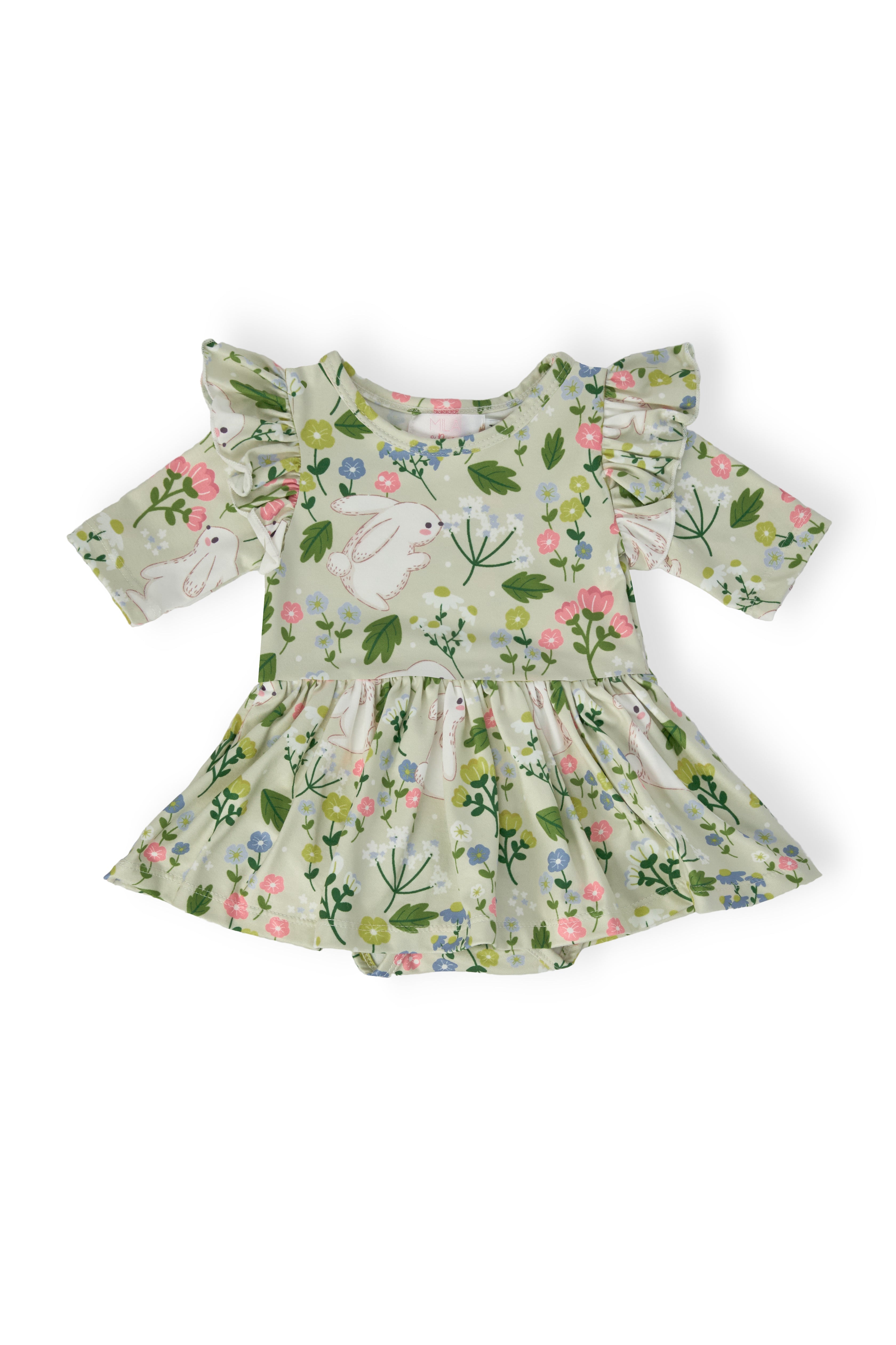 No Bunny Like You 3/4 Sleeve Flutter Twirl Bodysuit by Mila & Rose ®