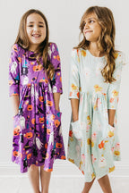 No Tricks, Just Treats 3/4 Sleeve Pocket Twirl Dress by Mila & Rose ®