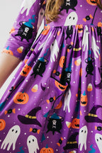 No Tricks, Just Treats 3/4 Sleeve Pocket Twirl Dress by Mila & Rose ®