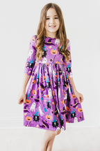 No Tricks, Just Treats 3/4 Sleeve Pocket Twirl Dress by Mila & Rose ®
