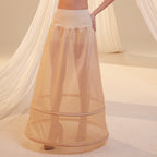 Nude A-Line Wedding Dress Petticoat , Two Hoops Underskirt with Waist Corsage by Bridal Port