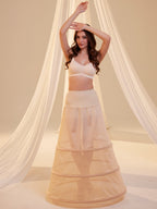 Nude A-Line Wedding Dress Petticoat , 3 Hoops & Waist Corsage by Bridal Port