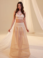 Nude A-Line Wedding Dress Petticoat , Two Hoops Underskirt with Waist Corsage by Bridal Port