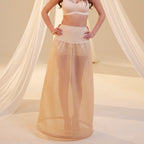 Nude A-Line Wedding Dress Petticoat , One Hoop Underskirt with Waist Corsage by Bridal Port