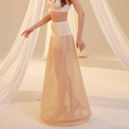 Nude A-Line Wedding Dress Petticoat , One Hoop Underskirt with Waist Corsage by Bridal Port