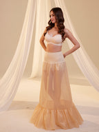 Nude Mermaid Petticoat Skirt with Waist Corsage , Bridal Crinoline Slip by Bridal Port