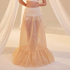 Nude Mermaid Petticoat Skirt with Waist Corsage , Bridal Crinoline Slip by Bridal Port