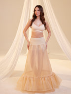 Nude Trumpet Petticoat Skirt with Waist Corsage , Bridal Crinoline Slip by Bridal Port