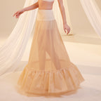 Nude Trumpet Petticoat Skirt with Waist Corsage , Bridal Crinoline Slip by Bridal Port