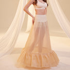 Nude Trumpet Petticoat Skirt with Waist Corsage , Bridal Crinoline Slip by Bridal Port