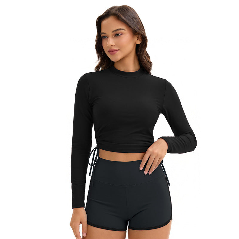 Swimsuit Women Split Long Sleeve Sunscreen Solid Color Conservative Two Piece Set Swimsuit by Bella Mia