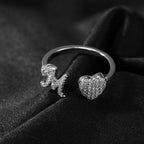 Hip-hop zircon-encrusted 26 English letters ring by nowadaysfashion