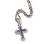 Blue Zircon Cross Hip-hop Necklace by nowadaysfashion