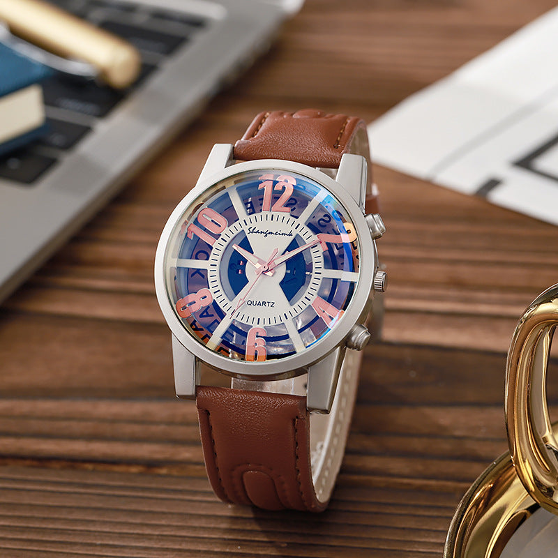 Large-dial, hollow-out blue-light men's watch. by nowadaysfashion
