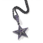 Hip-hop diamond-studded rotating five-pointed star necklace by nowadaysfashion