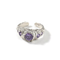 Hip-Hop 925 Silver Ring with Purple Zircon by nowadaysfashion
