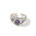 Hip-Hop 925 Silver Ring with Purple Zircon by nowadaysfashion