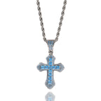 Blue Zircon Cross Hip-hop Necklace by nowadaysfashion