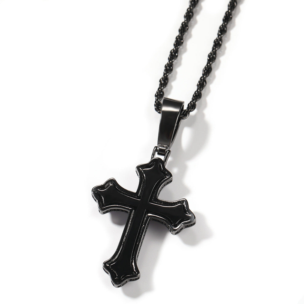 Hip-hop cross-shaped diamond Cubic Zirconia necklace by nowadaysfashion