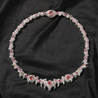 Hip-hop exaggerated spiky parasitic red-eyed thorn diamond-encrusted necklace by nowadaysfashion